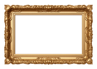 antique gold frame isolated