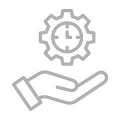Time Management Vector Line Grey Icon Design
