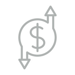 Cashflow Vector Line Grey Icon Design