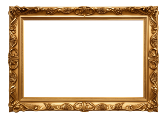 antique gold frame isolated