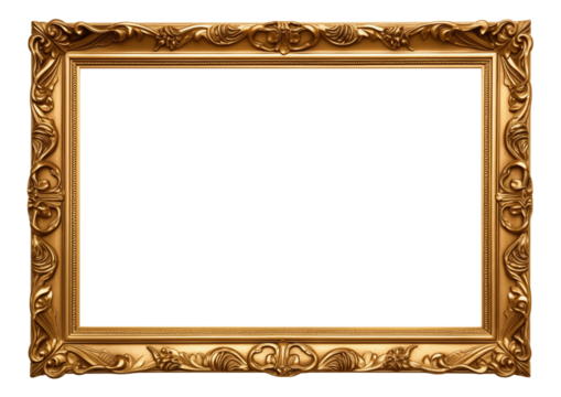 antique gold frame isolated