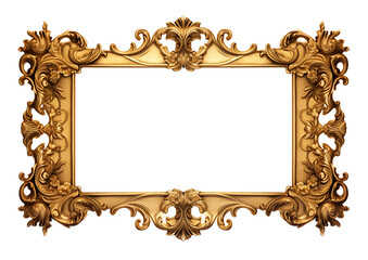 antique gold frame isolated