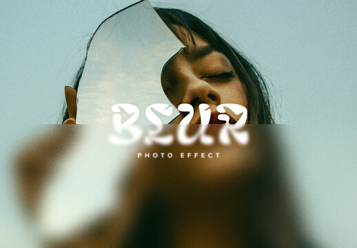 Half Blurred Image Effect Mockup
