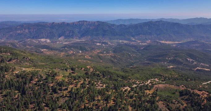 Pine Tree Ojai Mountains California Aerial Video  