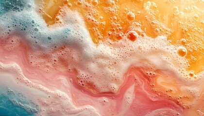 Fototapeta premium Abstract Foam Texture with Colorful Swirls.