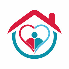 Human Hearth Home Care Logo Design Icon Creative Vector Illustration