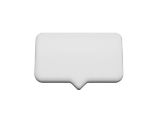 Blank white speech bubble pin Social network concept. 3d illustration
