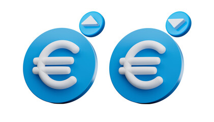 Up and Down Euro Sign 3d illustration
