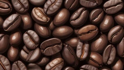 background of coffe bean from above view