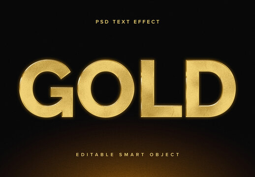 Textured Gold Text Effect Mockup