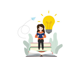 Girl reading book, gathering knowledge and getting idea.jpg