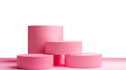 Pastel pink product podium stage for product display, presentation and branding isolated on transparent background, png, cutout.