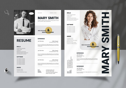 Professional Resume Two Style Design Layout