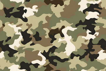 Fototapeta premium Camouflage seamless pattern, military fabric background texture