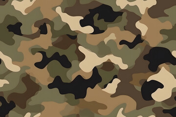 Fototapeta premium Camouflage seamless pattern, military fabric background texture