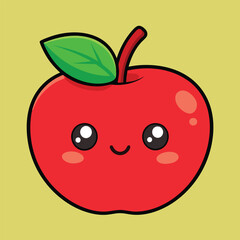 Apple fruit cartoon vector illustration