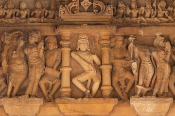 India, Madhya Pradesh, Morena, Beautiful Carvings of Hindu Deities on the Survaya ki Garhi Temple, 
