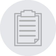 Obraz premium Clip Board Vector Line Grey Circle Grey