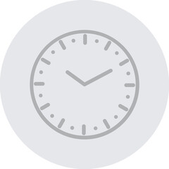 Clock Vector Line Grey Circle Grey