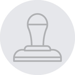 Rubber Stamp Vector Line Grey Circle Grey