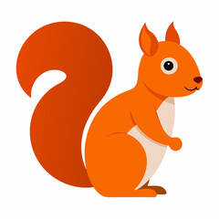 Charming Squirrel Vector Illustration - Cartoon Clipart and Line Art Design