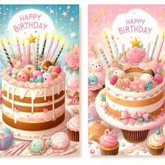 Adorable Birthday Cakes with Decorations