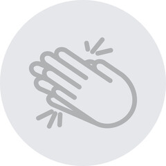 emoji Clap Vector Line Grey Circle Grey