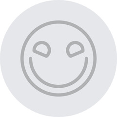 emoji big smile Vector Line Grey Circle Grey