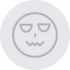 emoji sad Vector Line Grey Circle Grey
