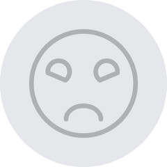 Naklejka premium emoji mood off Vector Line Grey Circle Grey