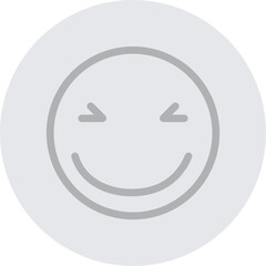 emoji big smile Vector Line Grey Circle Grey