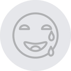 emoji weeping Vector Line Grey Circle Grey