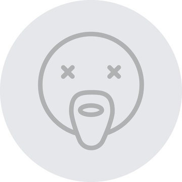 emoji french breard man Vector Line Grey Circle Grey