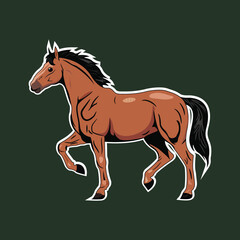horse sticker vector graphics design