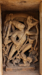 India, Madhya Pradesh, Morena, Beautiful Carvings of Hindu Deities on the Survaya ki Garhi Temple, 