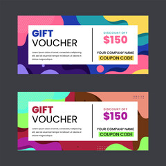 Colorful gift voucher horizontal banners