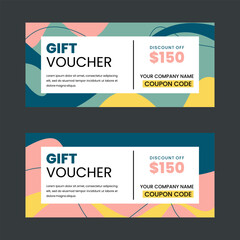 Colorful gift voucher horizontal banners