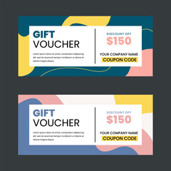 Colorful gift voucher horizontal banners