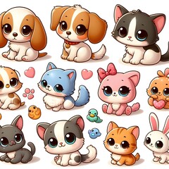 Cute Cartoon Animals Set