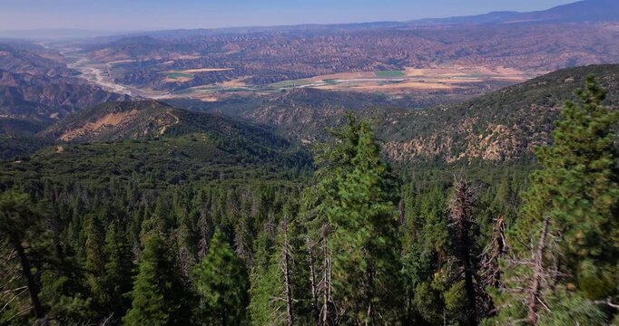 California Dramatic Terrain Cuyama Valley Forest Aerial 
