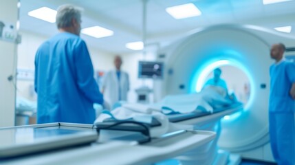 Blurred background image of operating room