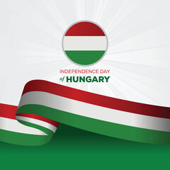 Happy Hungary Independence Day 15 March Celebration Vector Design Illustration. Template for Poster, Banner, Advertising, Greeting Card or Print Design Element