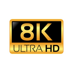 8K resolution gray icon for web and mobile