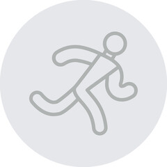 running Vector Line Grey Circle Grey