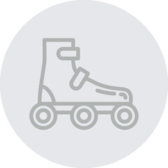 skateroller Vector Line Grey Circle Grey