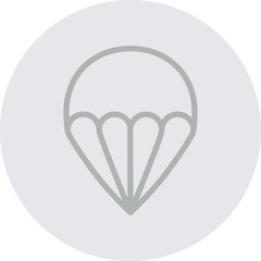 paratrooping Vector Line Grey Circle Grey