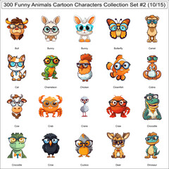 Cute Animals Cartoon Characters Bundle Collection Set of 300 Animals Part 10