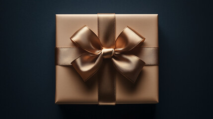 Elegant gold gift box with satin ribbon, perfect for special occasions, celebrations, and heartfelt gift-giving moments.