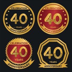 Celebration 40 Year Anniversary - Gold Seals, 4 Variations, Ruby and Transparent Seals.