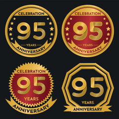 Celebration 95 Year Anniversary - Gold Seals, 4 Variations, Ruby and Transparent Seals.